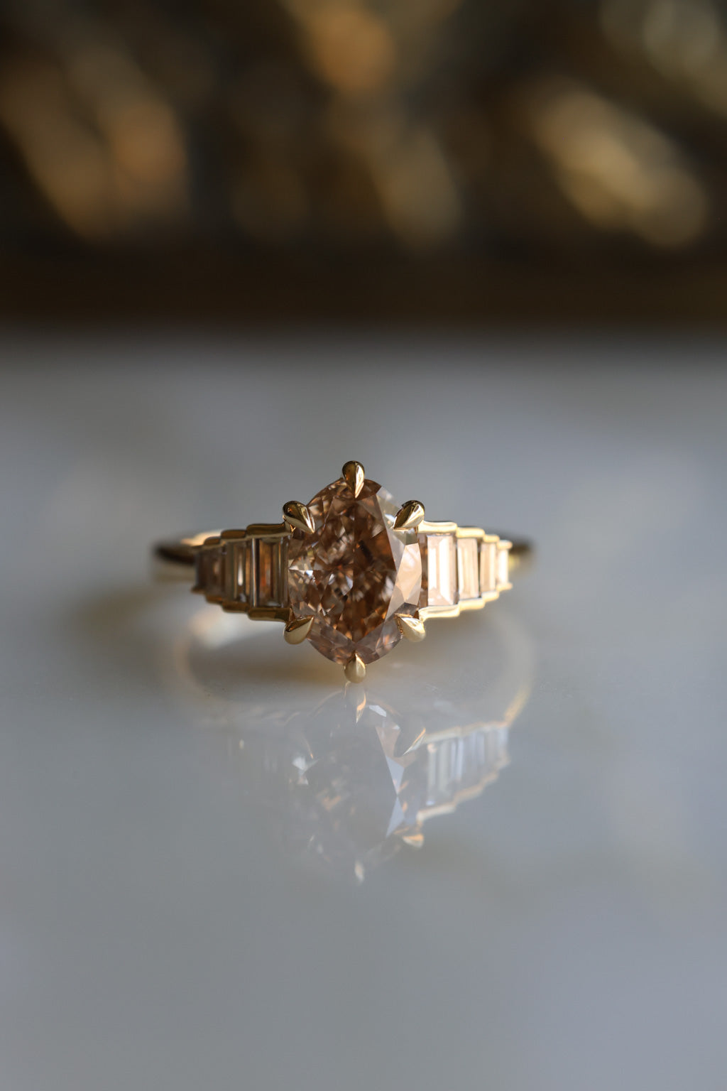 No. 09 Oval Engagement Ring in Desert Diamond