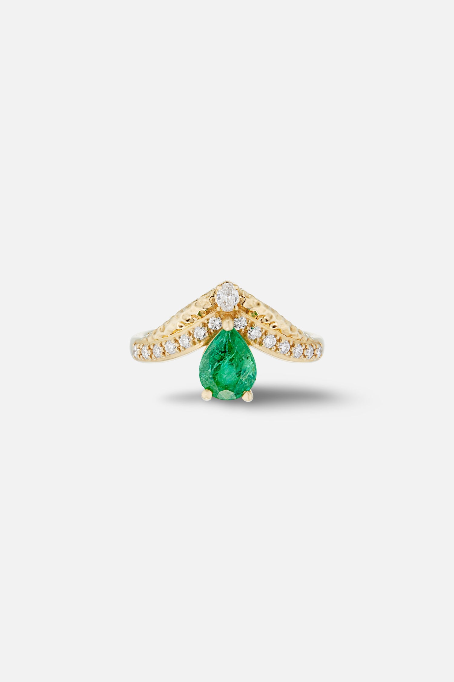 Emerald and Diamond Jasmine Ring