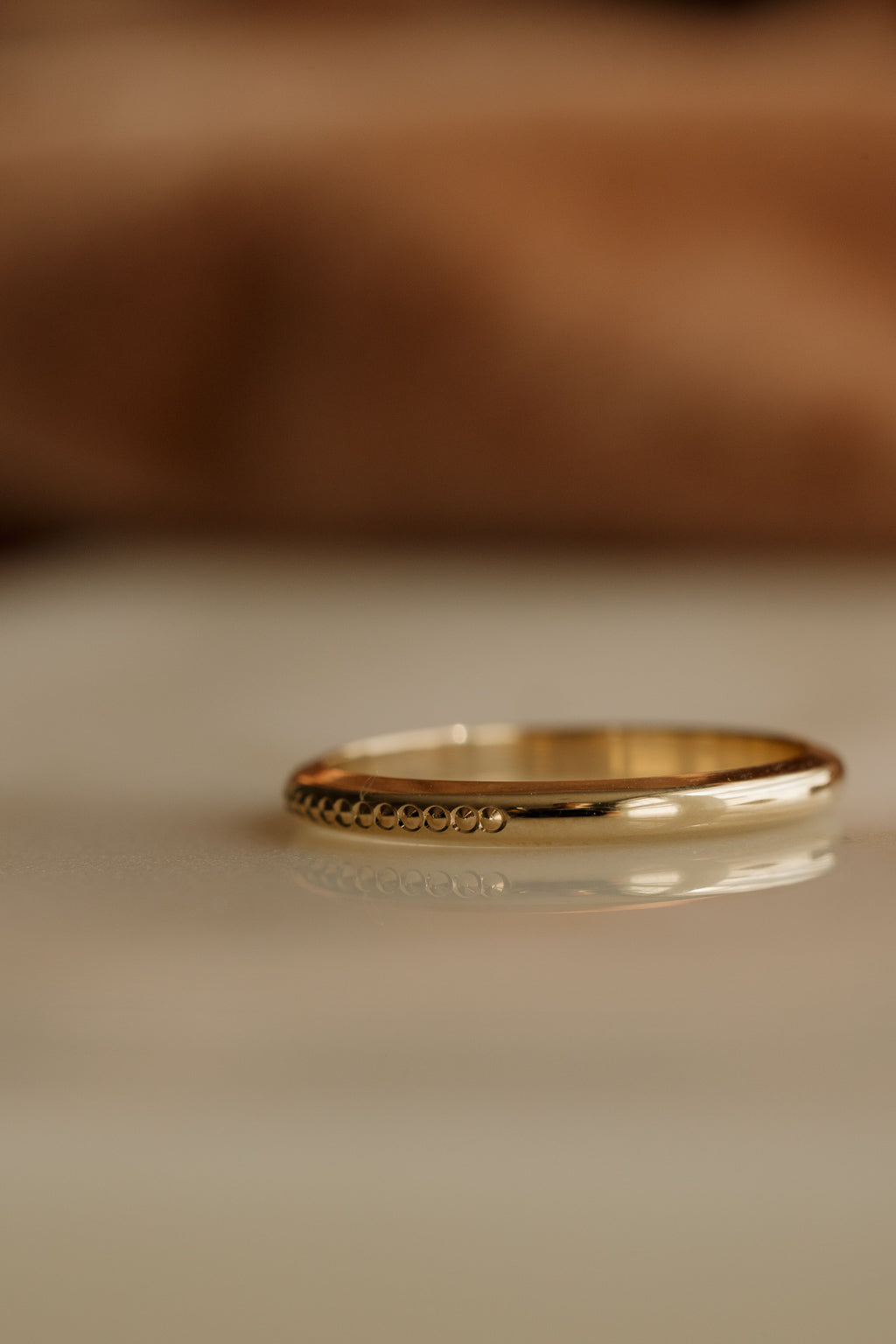 Tiny Dots Textured Gold Band