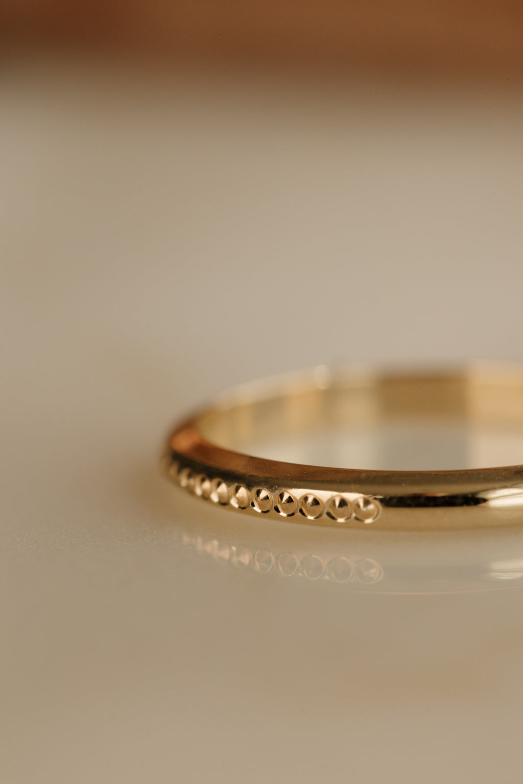 Tiny Dots Textured Gold Band