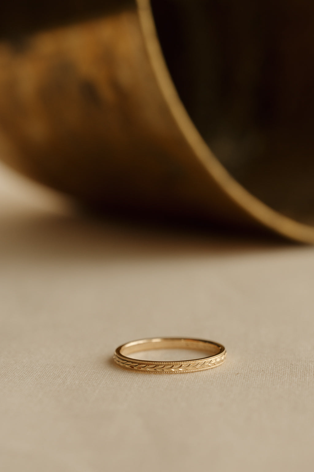 Hand-Engraved Gold Band