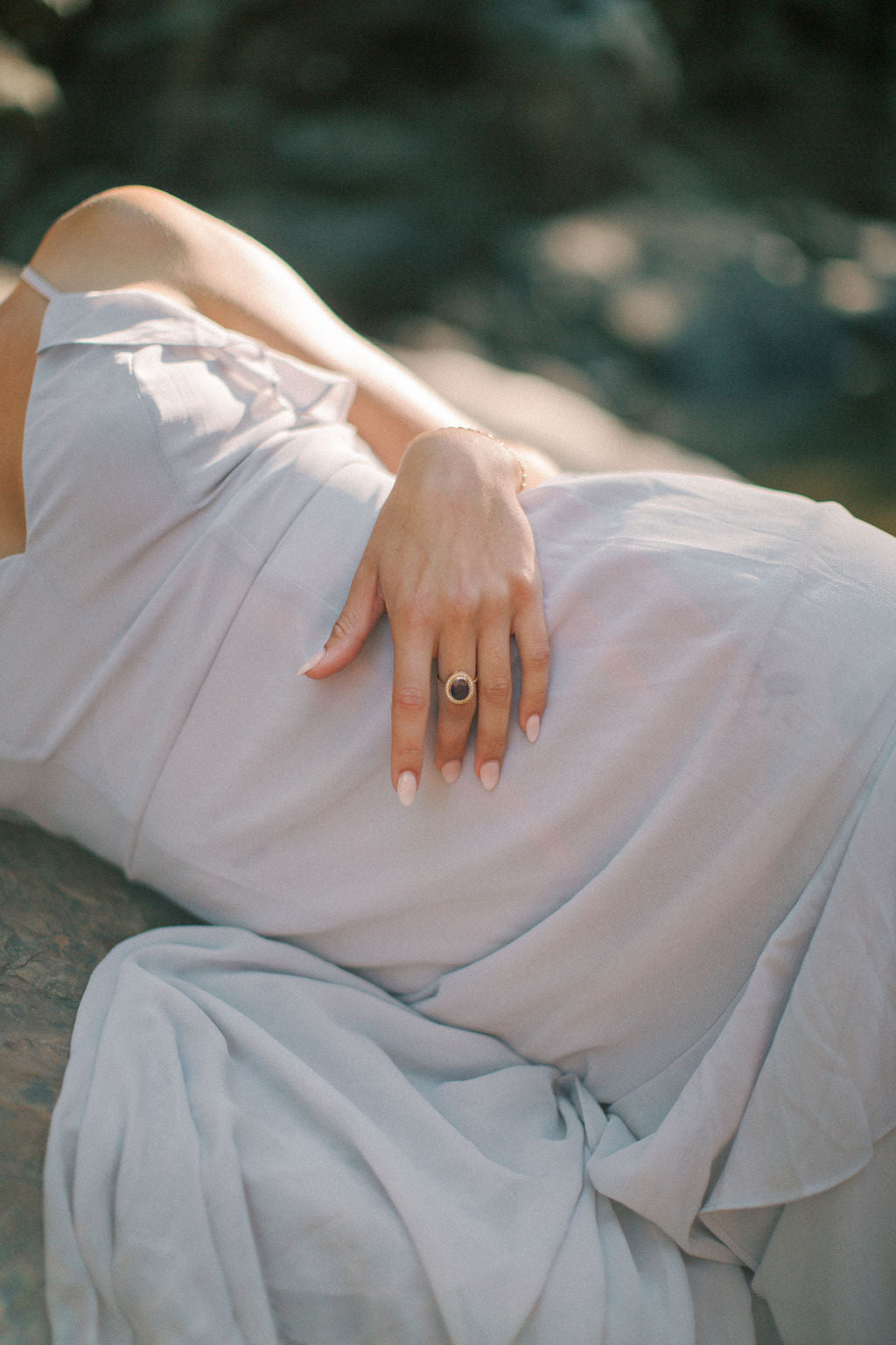 Oval Smoked Black Opal Starfall Ring