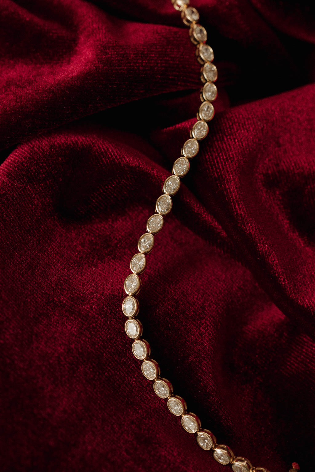 Oval Diamond Bezel Set Tennis Bracelet